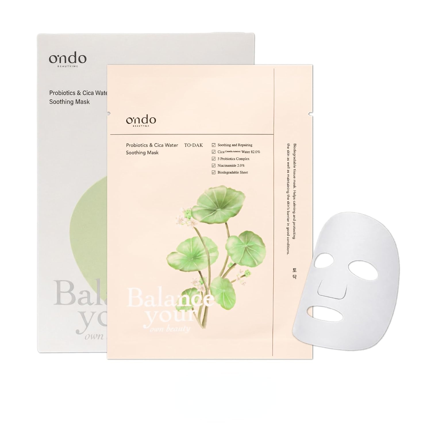 Ondo Beauty 36.5 Probiotics & Cica Water Soothing Mask 25ml