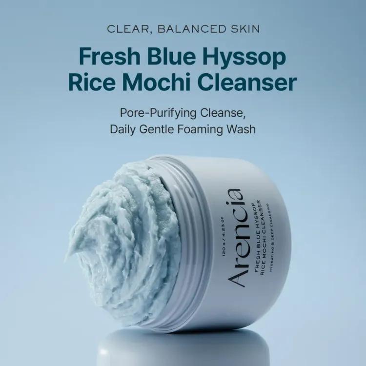 Arencia Fresh Blue Hyssop Rice Mochi Cleanser 120g