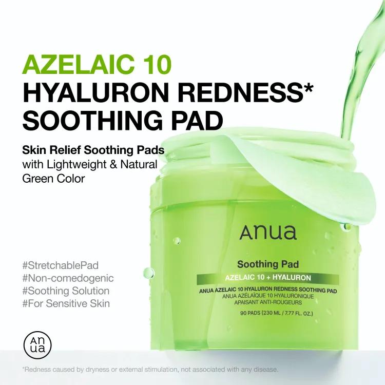 Anua Azelaic acid 10 Hyaluron Redness Soothing Pad (90ea) 230ml