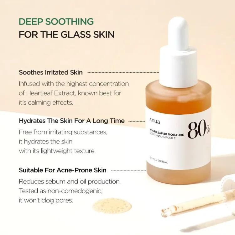 Anua Heartleaf 80% Moisture Soothing Ampoule 30ml