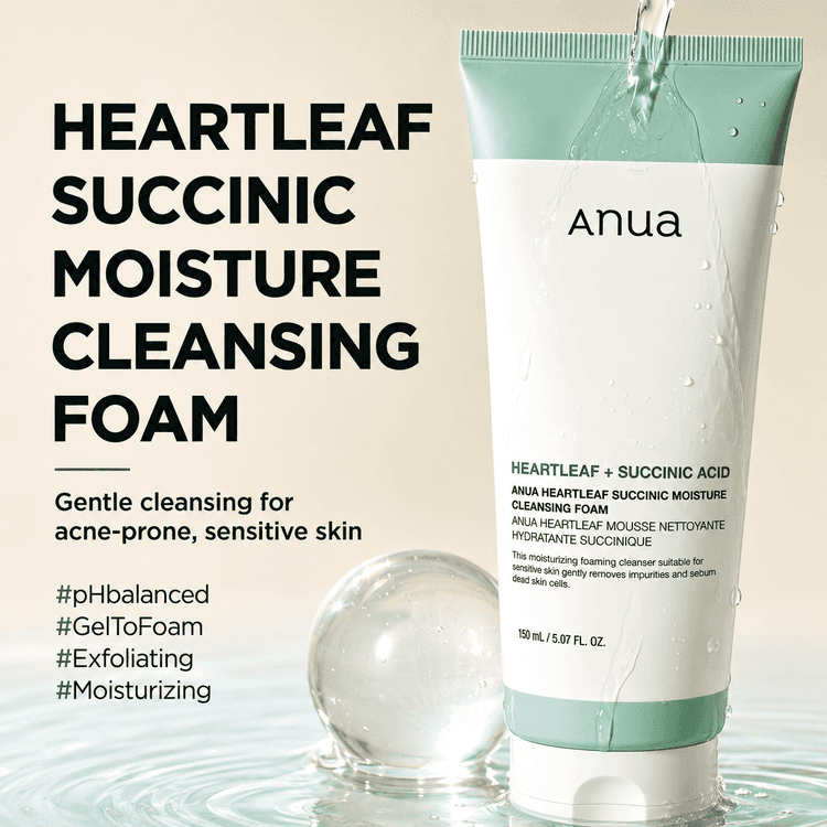 Anua Heartleaf Succinic Moisture Cleasing Foam 150ml