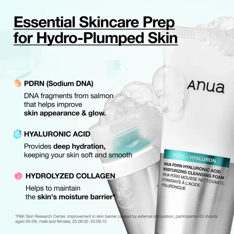 Anua Pdrn Hyaluronic Acid Moisturizing Cleansing Foam, 150ml