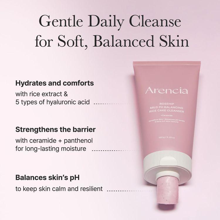 Arencia Rosehip Mild Ph Balancing Rice Cake Cleanser 150g
