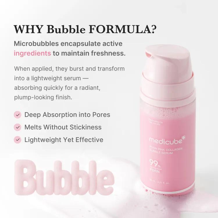 Meducube Pdrn Pink Collagen Bubble Serum 95 Ml