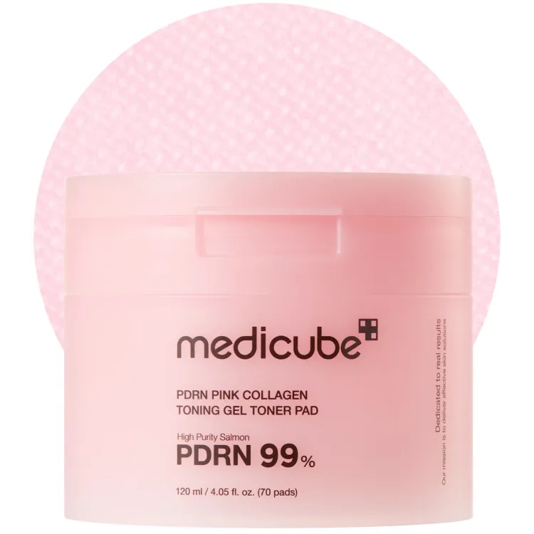 Medicube Pdrn Pink Collagen Toning Gel Toner Pad 70ea, 120ml